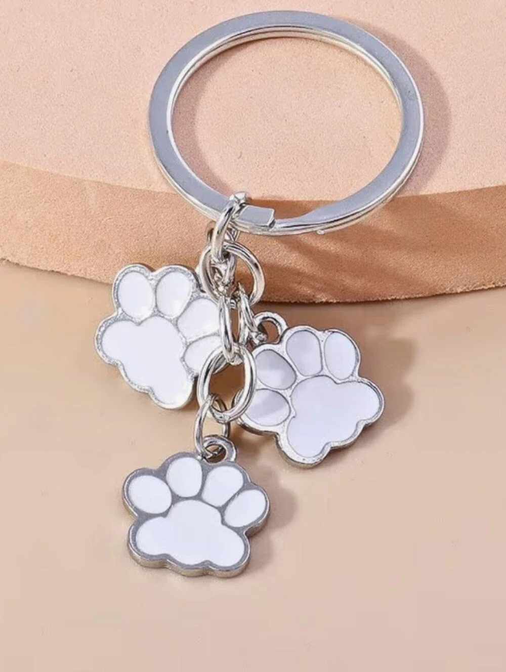 Dog Paw Keychain Cute Alloy Key Chain Ring Purse Bag charm - Picture 4 of 5